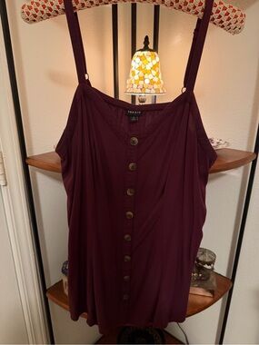 torrid Plum Button-Front Cami with Adjustable Straps